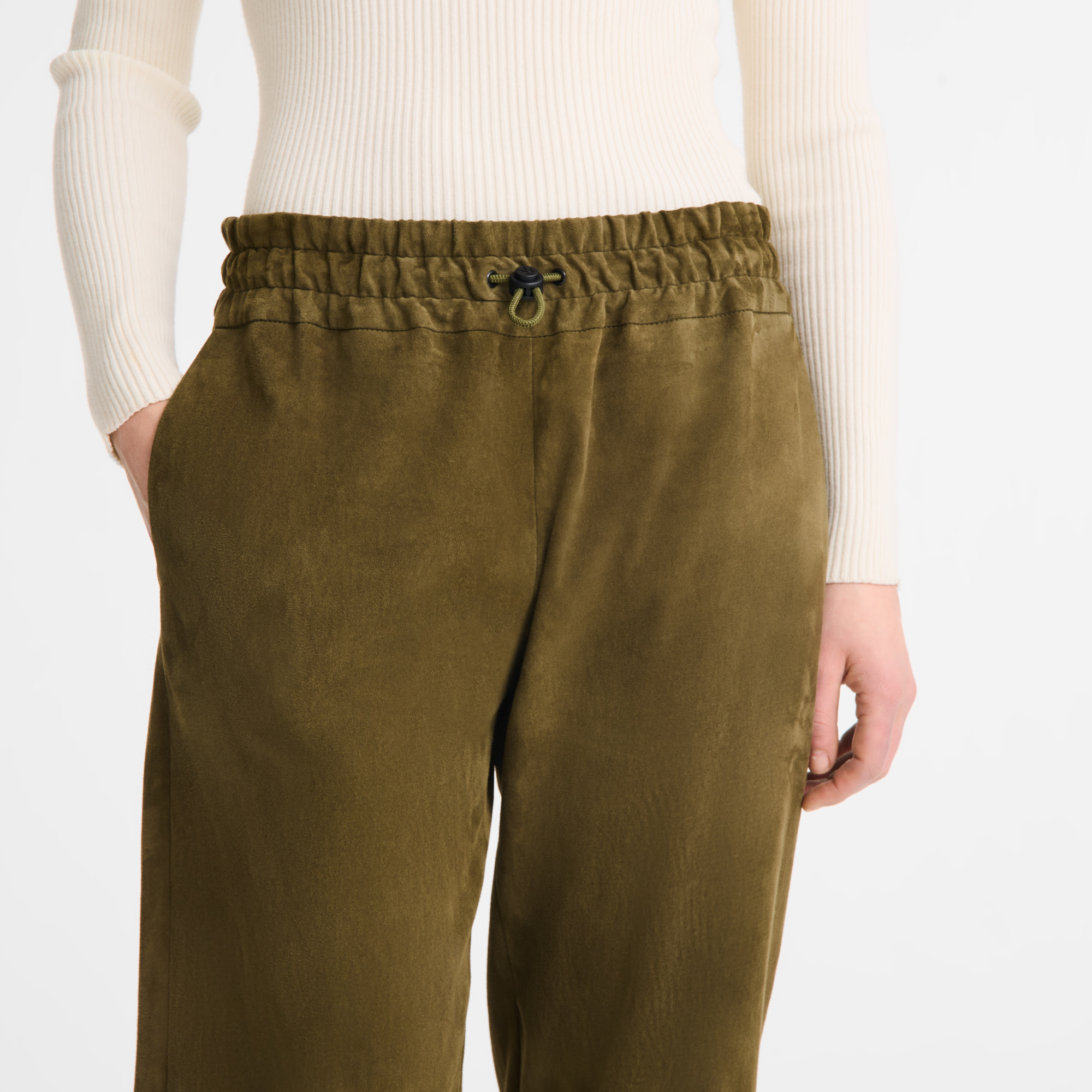 Pantaloni dritti in pelle
