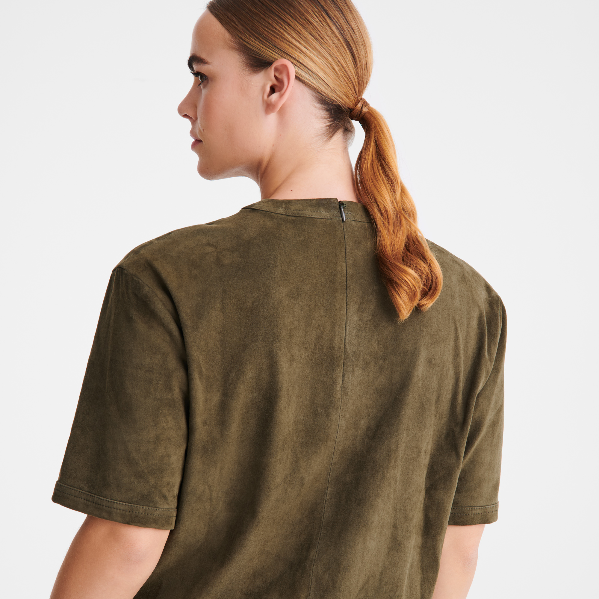 Top in pelle corto